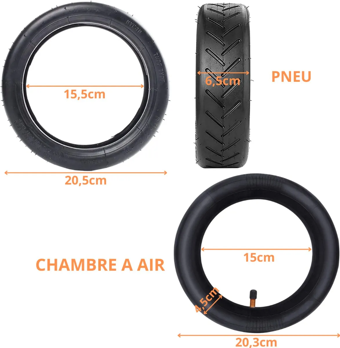Xiaomi Band + Binnenband voor M365/M365 Pro/T855/T850 Scooter - 8,5 inch - 2 Stuks - Zwart