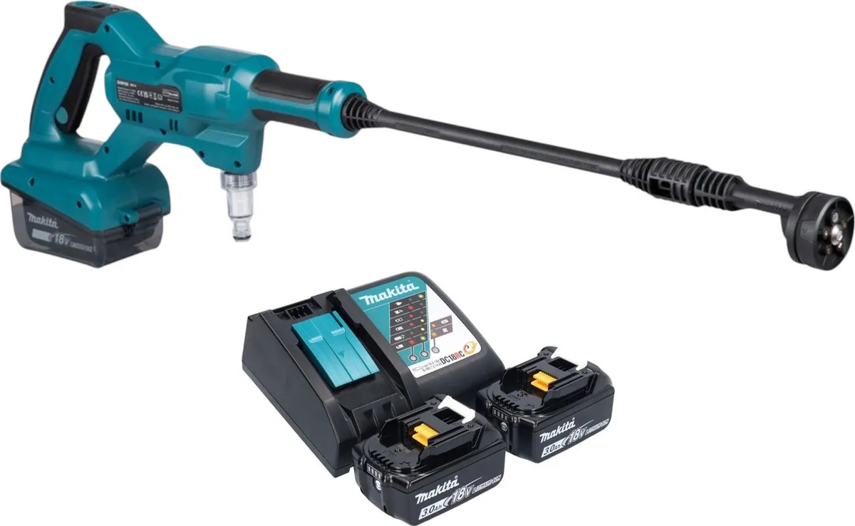 Makita DHW 180 RF Accudrukreiniger 18V 24 bar - 2x 3.0Ah + Lader - afbeelding 4 van 6