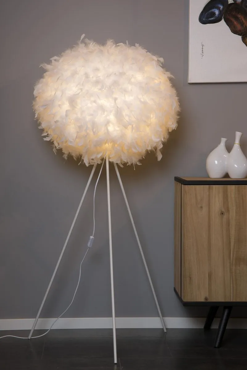 Lucide Goosy Soft Vloerlamp Ø50cm - 1xE27 - Wit
