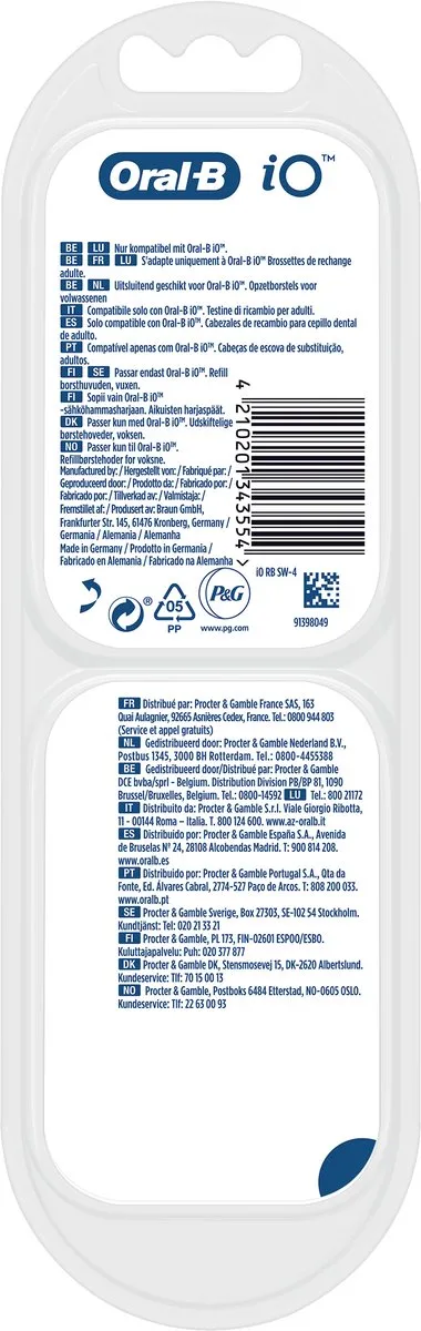 Oral-B IO Buis Care Opzetborstels 4 Stuks - Wit - afbeelding 6 van 6