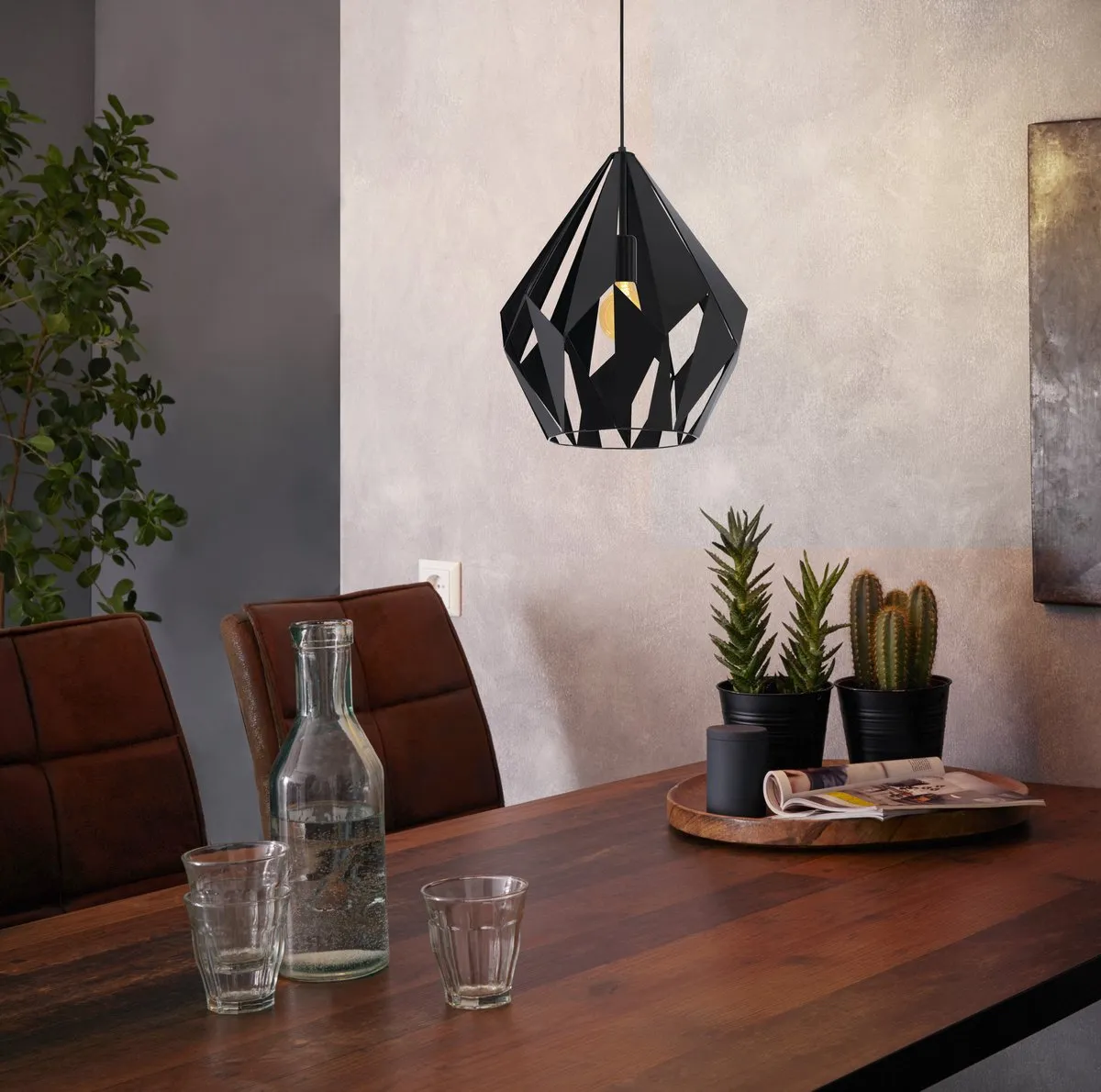 Eglo Carlton 5 Hanglamp Ø38,5cm - Zwart