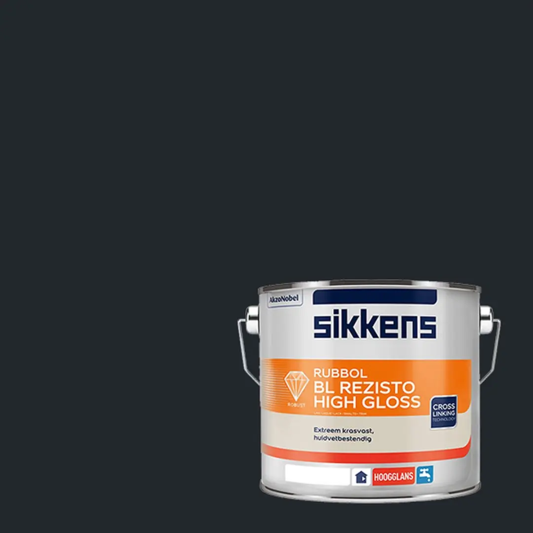 Sikkens Rubbol BL Rezisto High Gloss Ral 7021 Lakverf 2,5L - Zwartgrijs