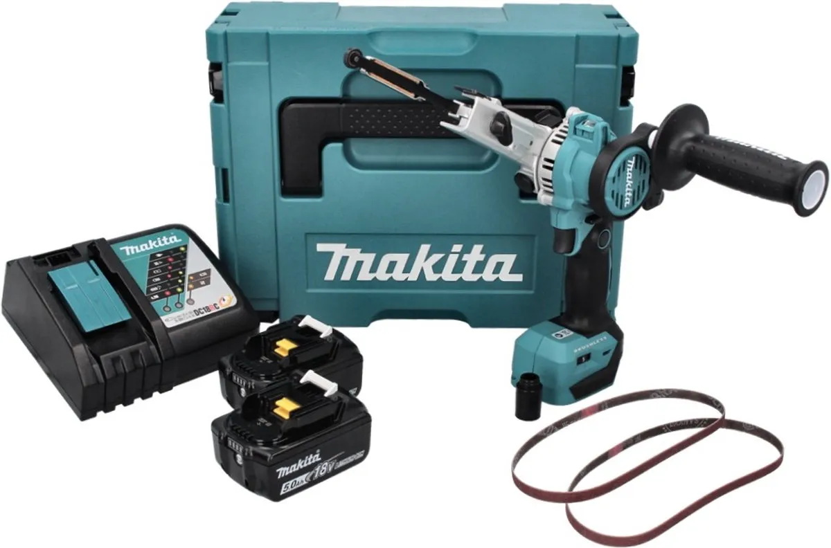 Makita DBS180RTJ Stripschuurmachine Set - 2x 5,0Ah
