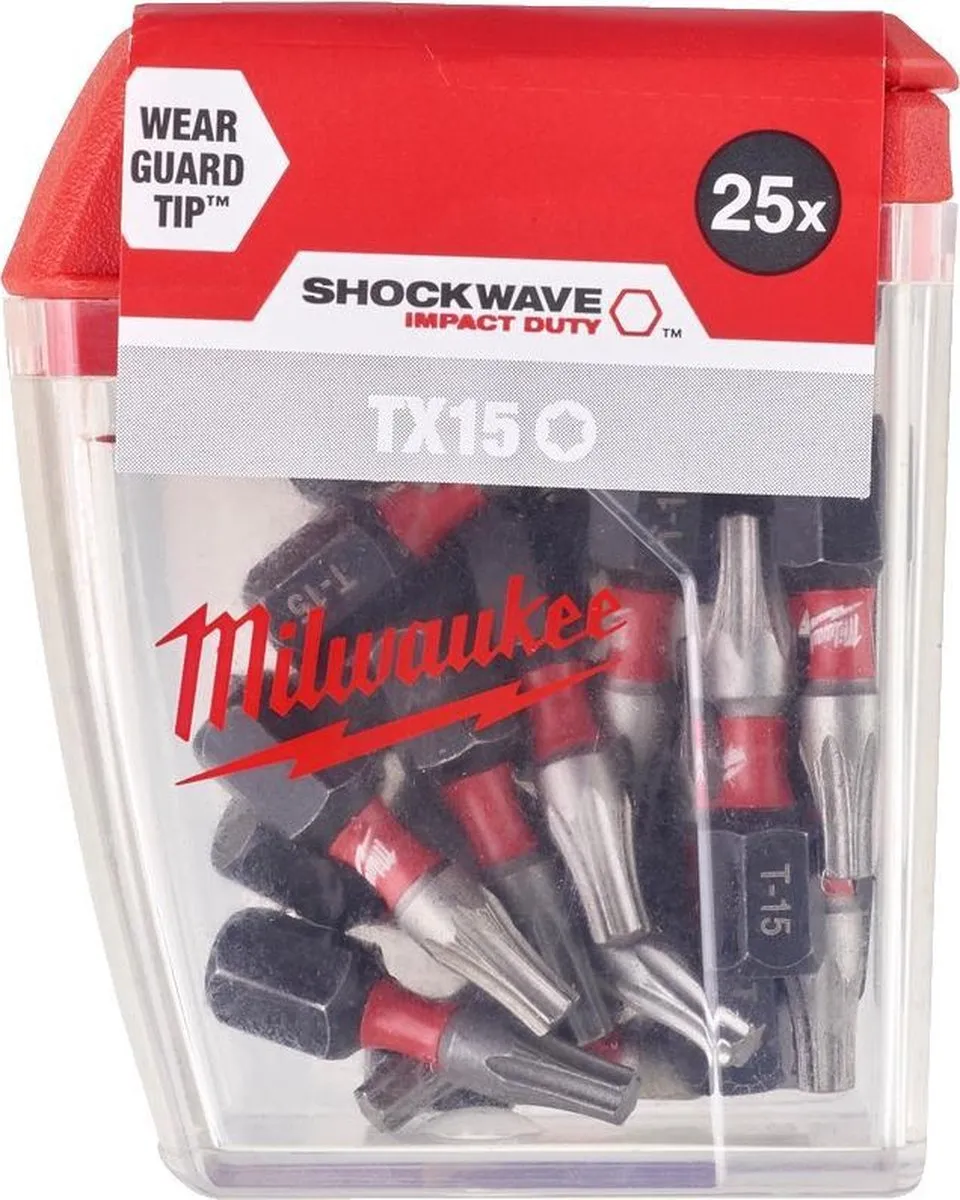 Milwaukee Shockwave Impact Duty Schroefbits TX15 25mm - 25 Stuks
