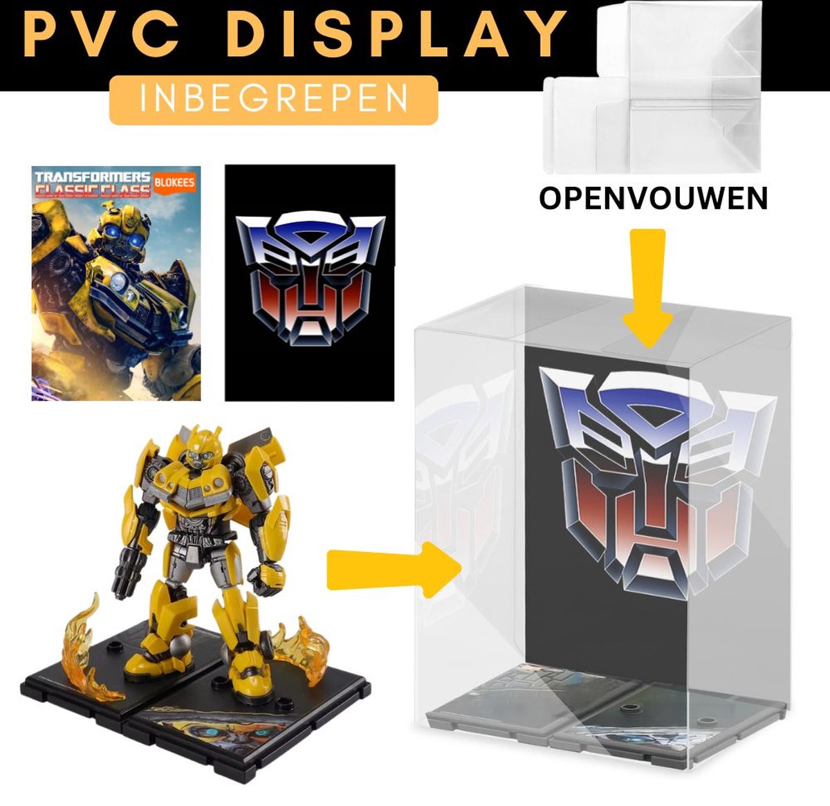 Blokees - Transformers One Bumblebee incl display box | Dark of the Moon | Auto bots modelbouw | Action figure model kit | Speelgoed robot bouwpakketten voor volwassenen & kinderen | War for Cybertron