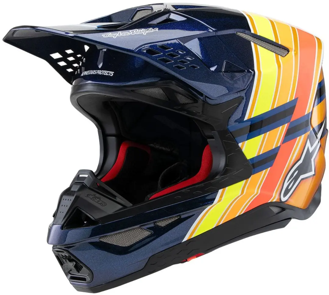 Alpinestars S-M10 TLD Edition 25 Offroad Helm - L - Donkerblauw/Fluo/Oranje/Rood