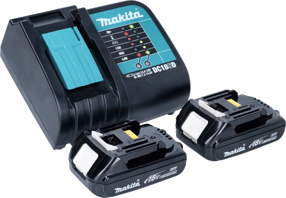Makita DTD173 Slagmoersleutel 18V 180Nm - 2x 1,5Ah + Lader - afbeelding 4 van 5