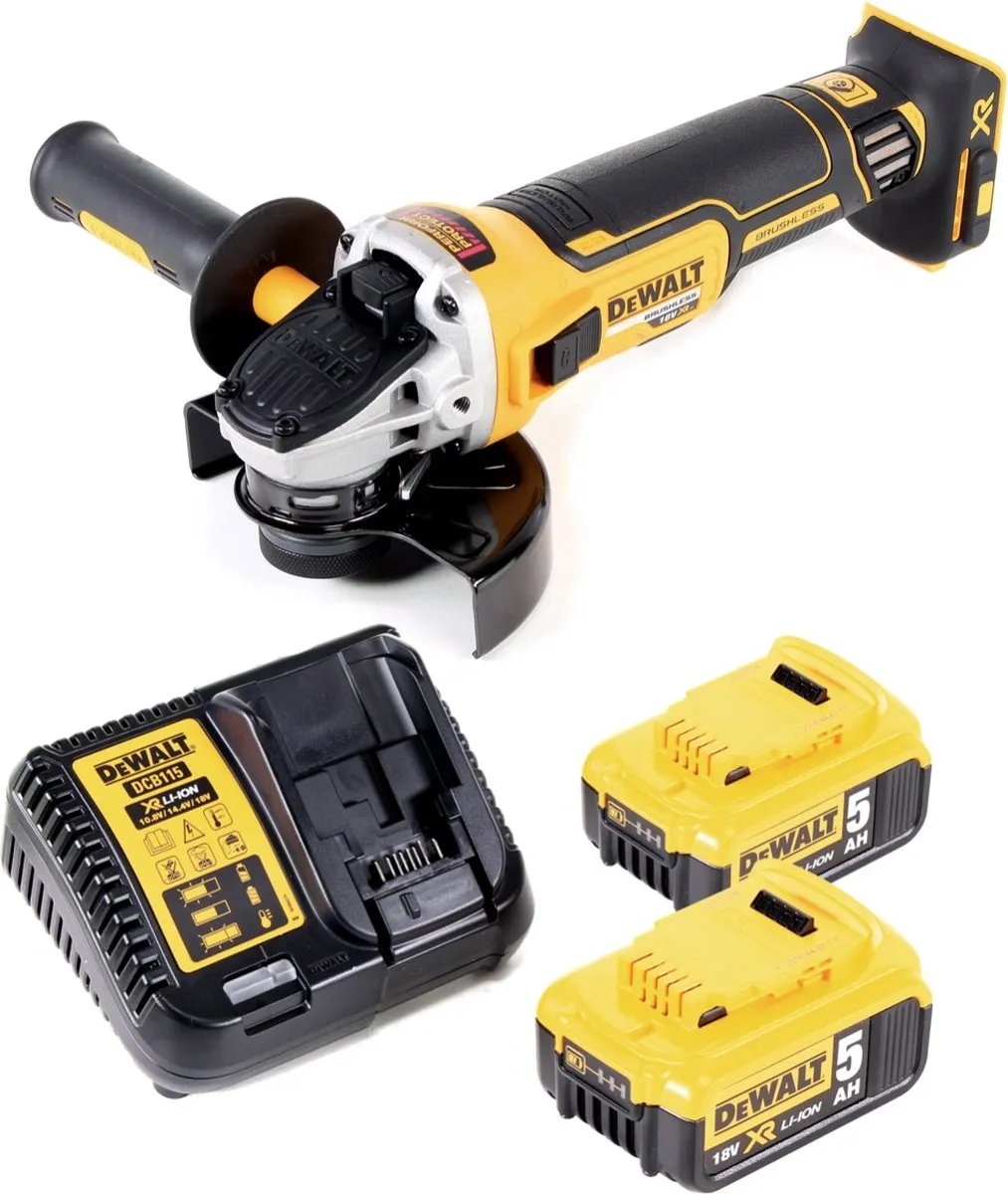 DeWalt DCG 405 P2 Haakse Slijper 18V - 125mm - 2x 5.0Ah Accu - afbeelding 2 van 5