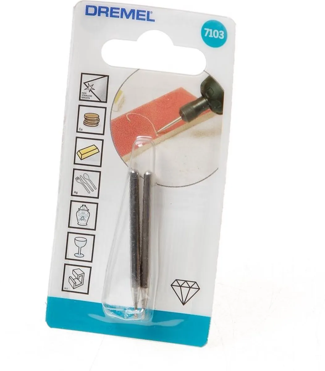 Dremel 7103 Freesstift Hardmetaal Bol 2.0mm - 2 Stuks