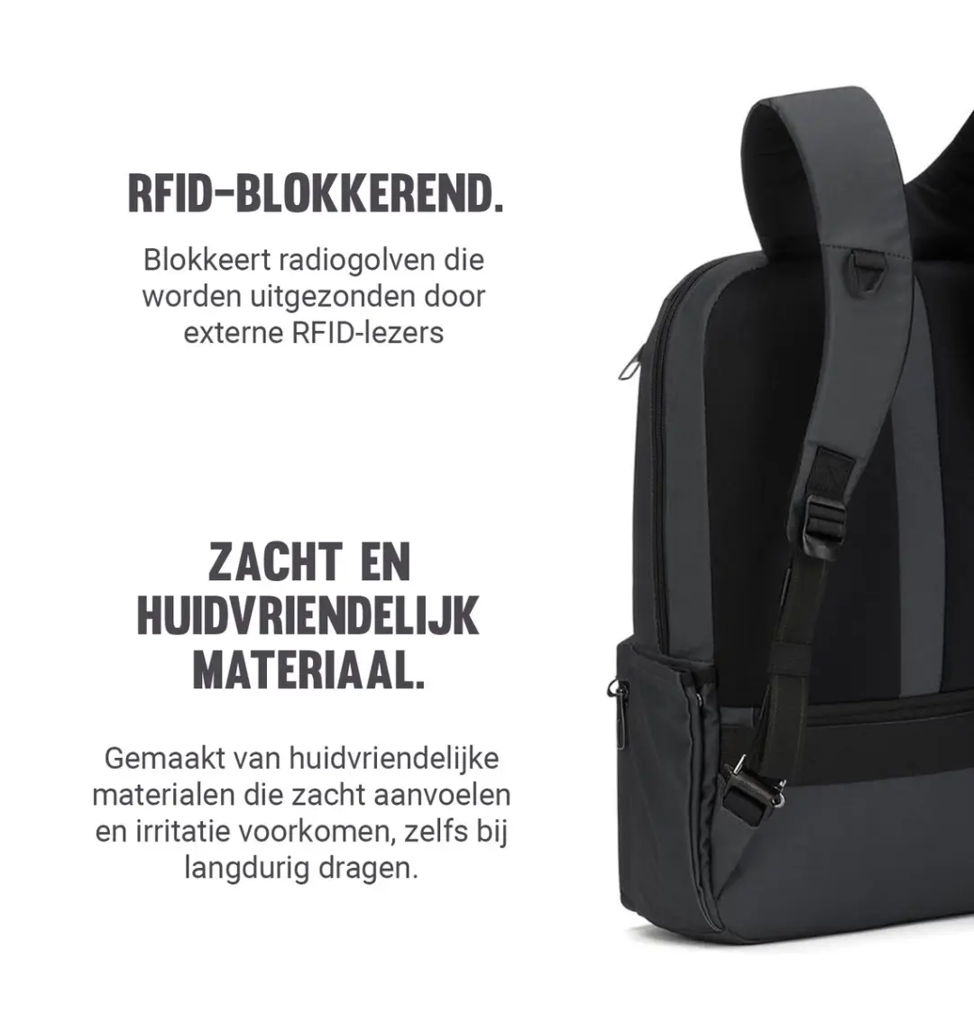 Pacsafe Metrosafe X Rugzak 20L - RFID-blokkerend - Zwart