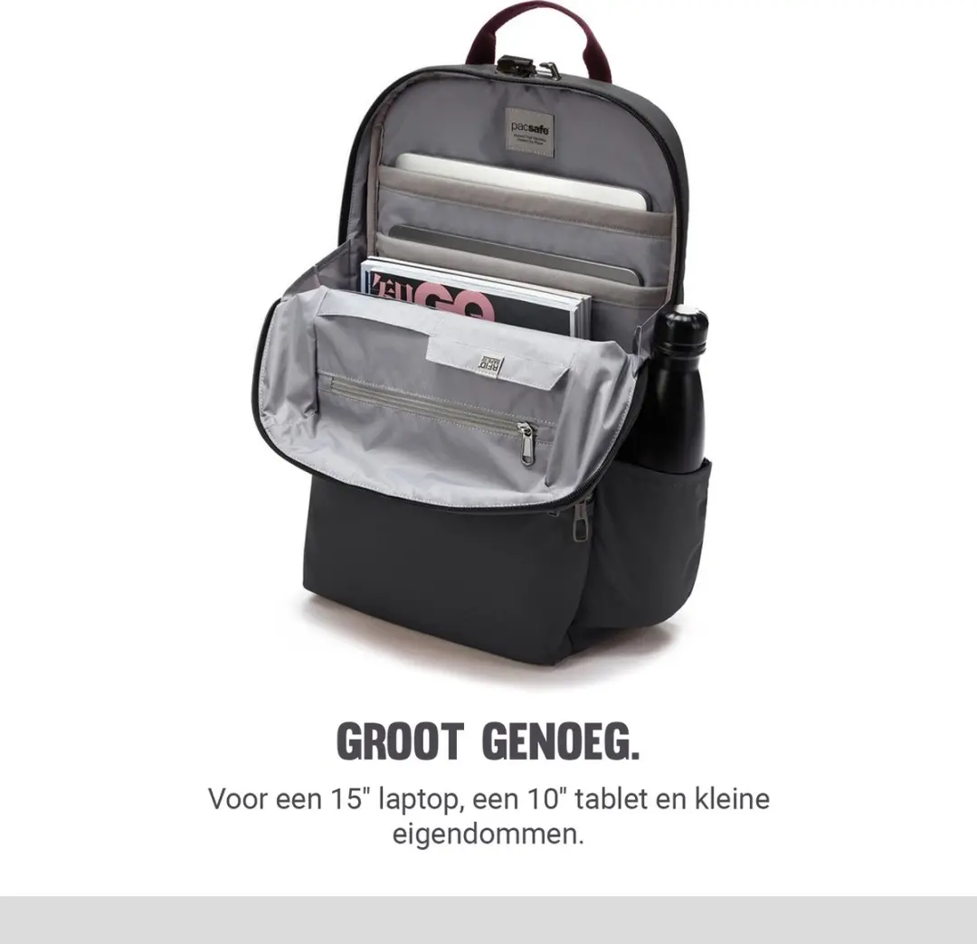 Pacsafe Metrosafe X Rugzak 20L - RFID-blokkerend - Zwart