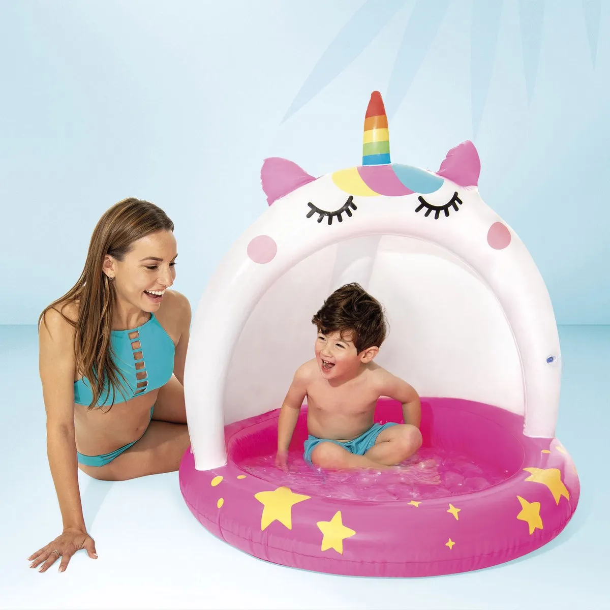 Intex Kinderzwembad 102x102cm - Eenhoorn - Roze - afbeelding 6 van 6