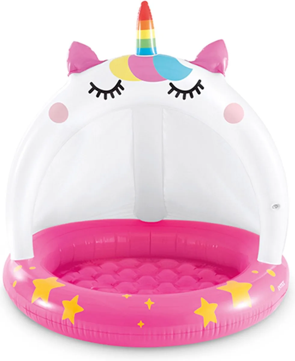 Intex Kinderzwembad 102x102cm - Eenhoorn - Roze