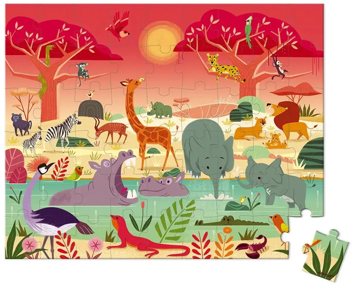 Janod Puzzel Dierenreservaat 54 Stuks - 5+ Jaar