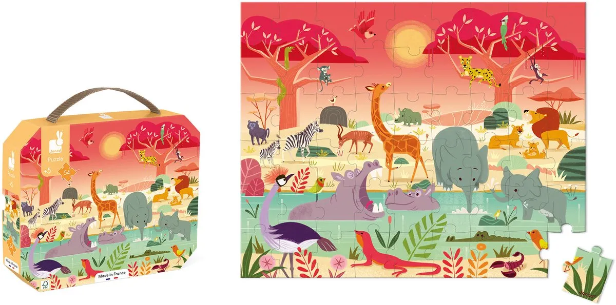 Janod Puzzel Dierenreservaat 54 Stuks - 5+ Jaar