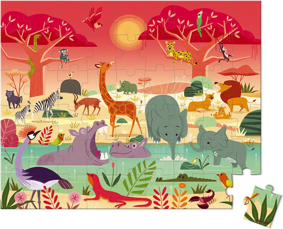 Janod Puzzel Dierenreservaat 54 Stuks - 5+ Jaar