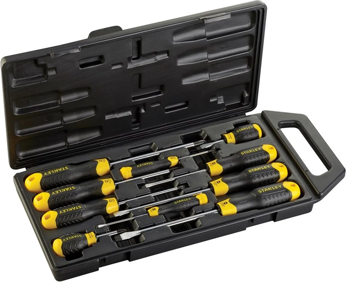 Stanley Cushiongrip Schroevendraaierset 2-65-005 - 10-delig - Zwart/Geel