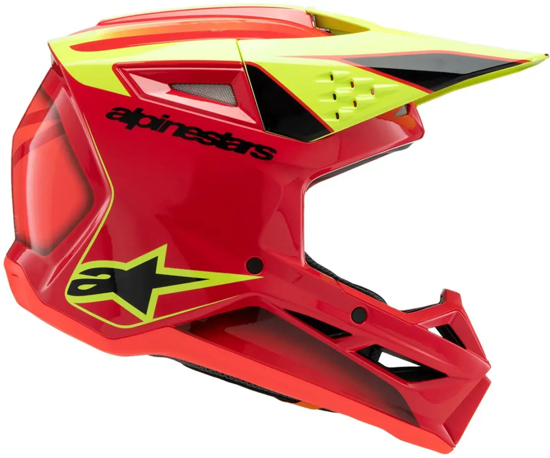 Alpinestars S-M3 Youth Offroad Helm - Fluoriserend geel/Rood - afbeelding 6 van 6