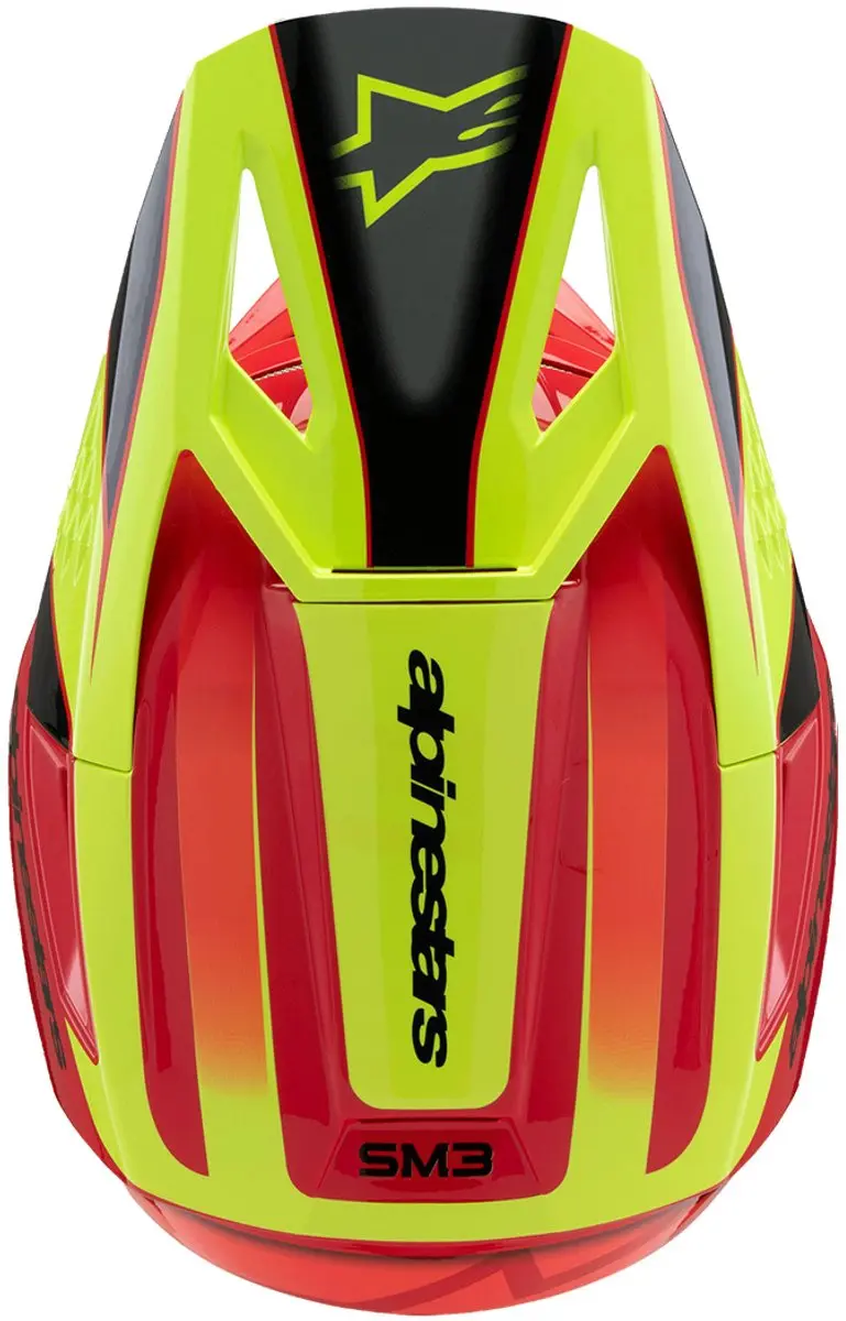 Alpinestars S-M3 Youth Offroad Helm - Fluoriserend geel/Rood