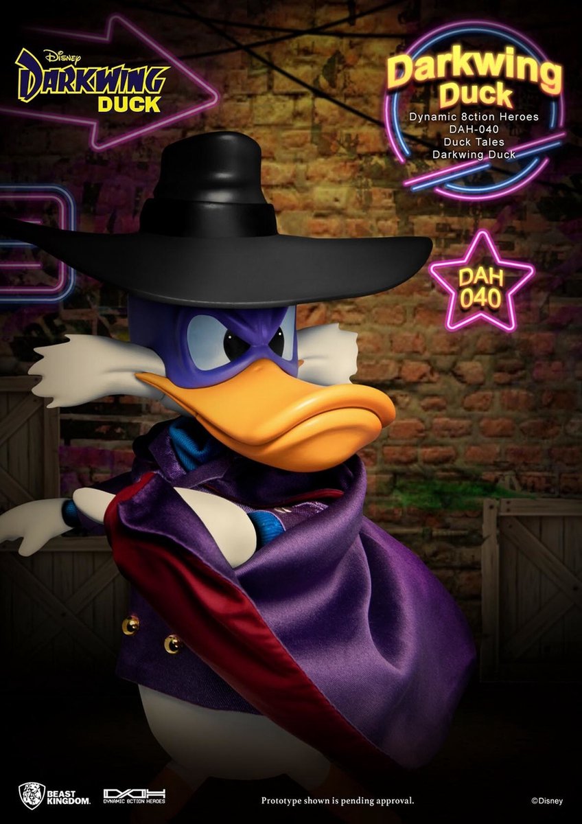 Beast Kingdom Toys Darkwing Duck Actiefiguur 1/9 Darkwing Duck 16 cm Dynamic 8ction Heroes Multicolours