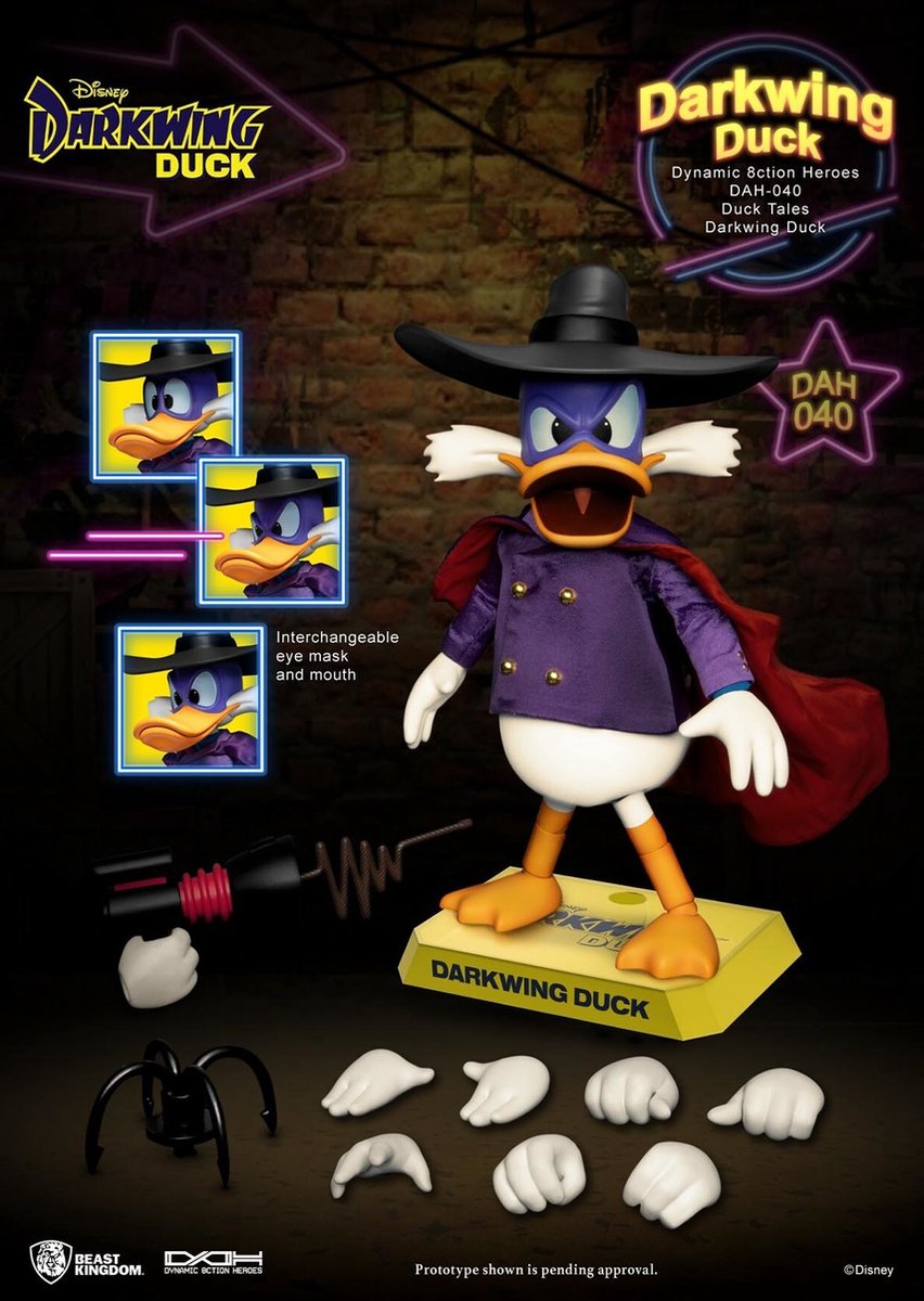 Beast Kingdom Toys Darkwing Duck Actiefiguur 1/9 Darkwing Duck 16 cm Dynamic 8ction Heroes Multicolours