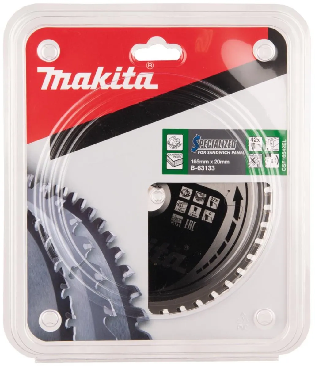 Makita B-63133 Cirkelzaagblad Sandwichpaneel 165mm - 42T - Metaal