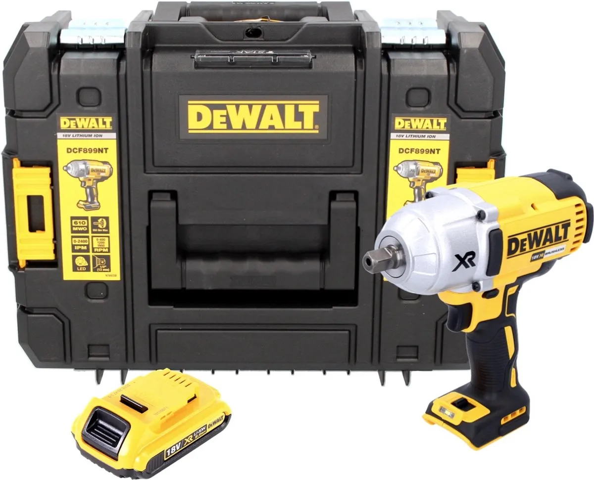 DeWalt DCF899NT Accu-Slagmoersleutel 18V 950Nm - 2400 Slagen/min - 1x 2.0Ah Accu - afbeelding 2 van 5