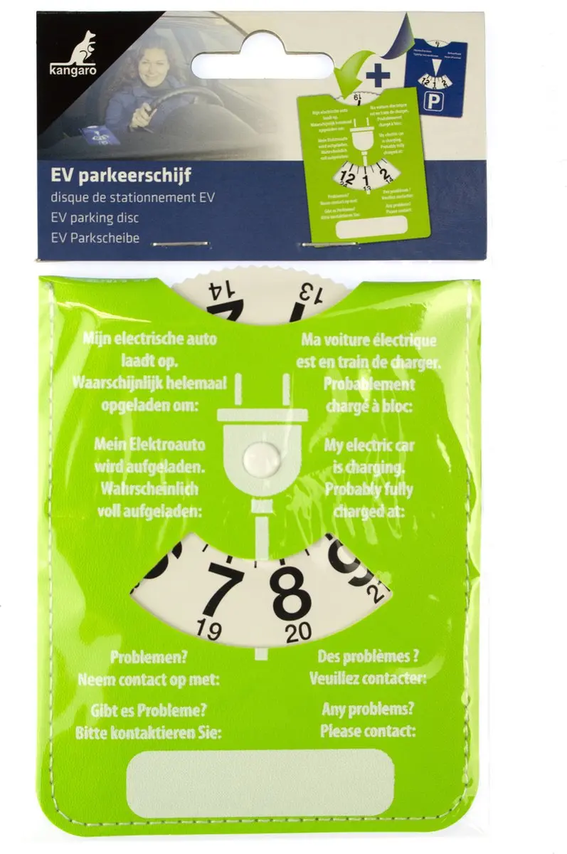 Kangaro Parkeerschijf E-car K-0035D500 - Blauw/ Groen