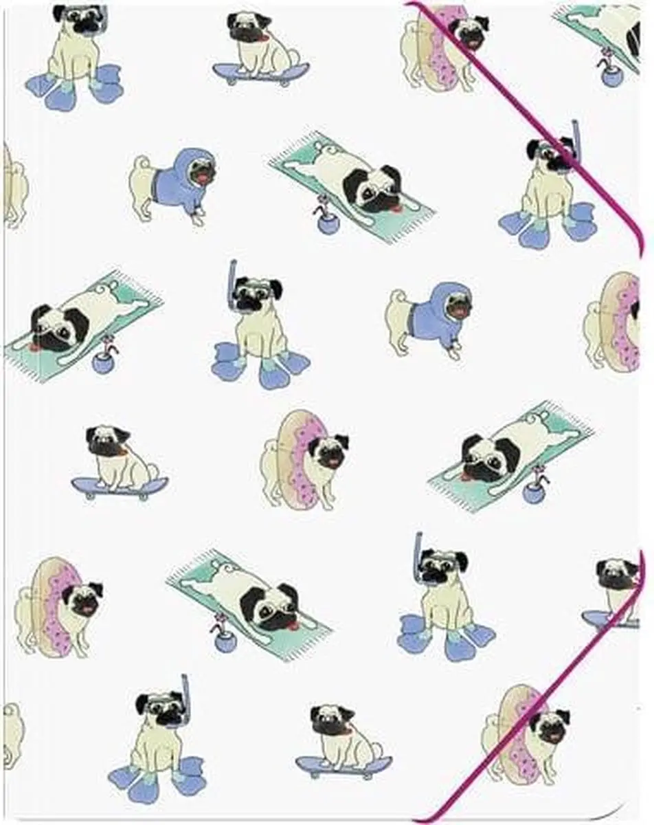 Kangaro Elastomap Pug Life A4+ Hardcover MIX