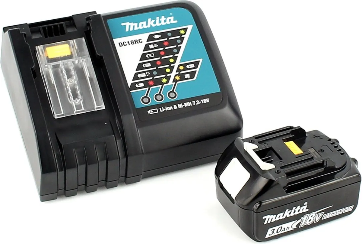 Makita DGA 517 RF1J Haakse Slijper 18V - 125mm - 3.0Ah + Lader + Makpac