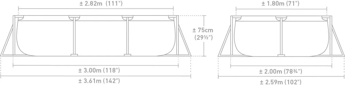 Intex Rechthoekig Opzetzwembad 300x200x75cm - 3834L - Blauw
