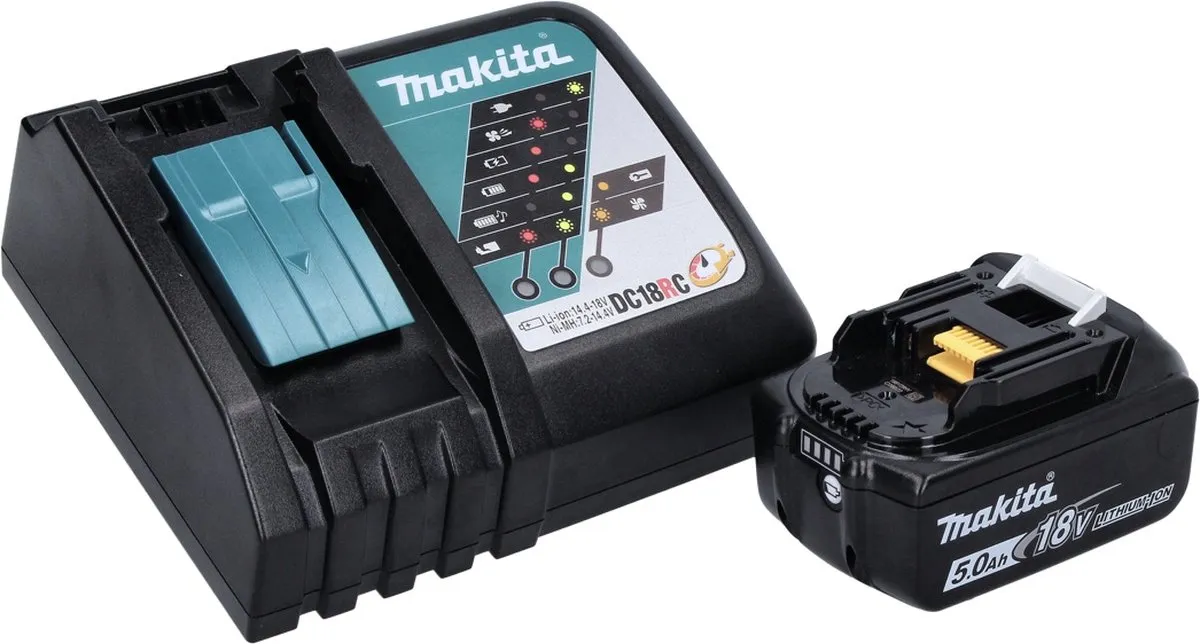 Makita DFN 350 RT1J Staande Spijkermachine 18V - 15-35mm + 20Ah Set