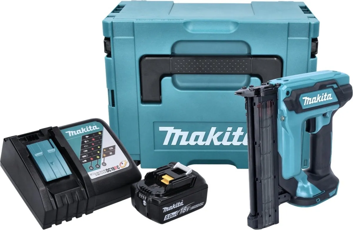 Makita DFN 350 RT1J Staande Spijkermachine 18V - 15-35mm + 20Ah Set