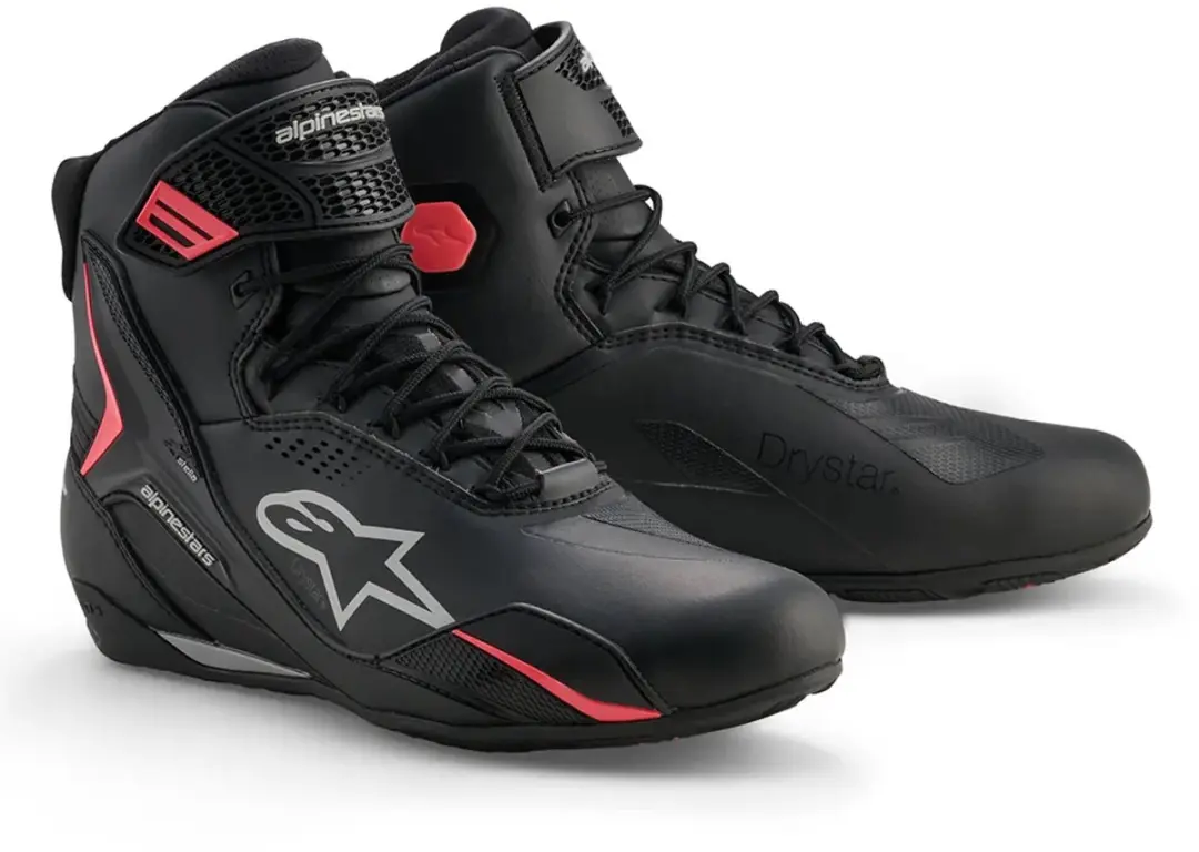 Alpinestars Stella Faster 4 Drystar Damesmotorschoenen 38.5 - Zwart/roze/grijs