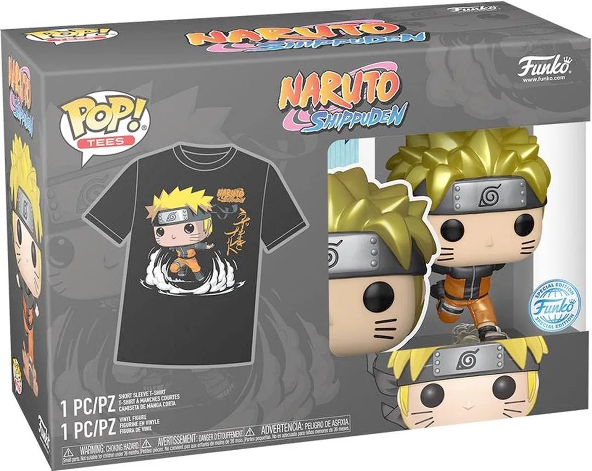 Funko Naruto Shippuden POP! & Tee Box Naruto Running Zwart - afbeelding 2 van 5