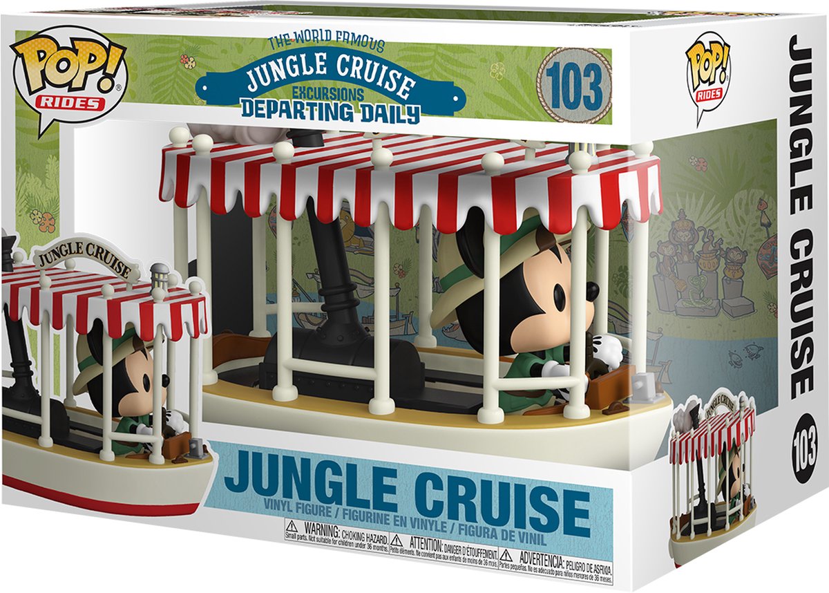 Funko Jungle Cruise Verzamelfiguur Disney POP! Rides Skipper Mickey With Boat 15 cm Multicolours