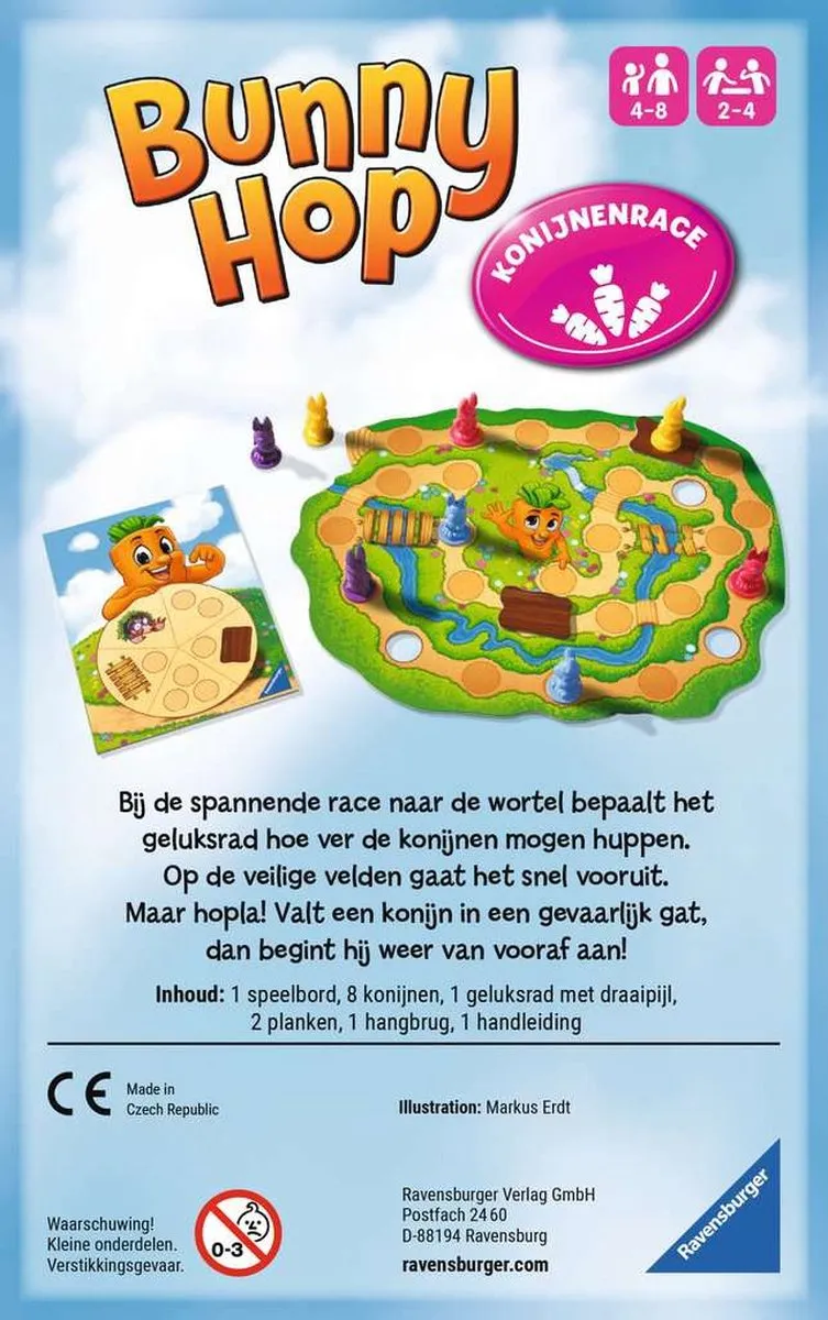 Ravensburger Bunny Hop Pocketspel 209927 - 2-4 Spelers