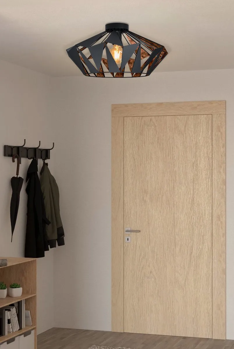 Eglo Carlton 6 Plafondlamp E27 - Ø47cm - Zwart/Koper