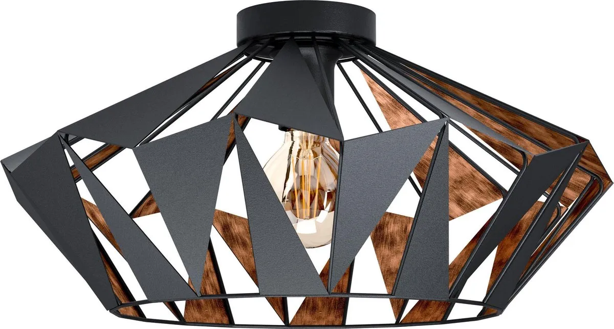 Eglo Carlton 6 Plafondlamp E27 - Ø47cm - Zwart/Koper