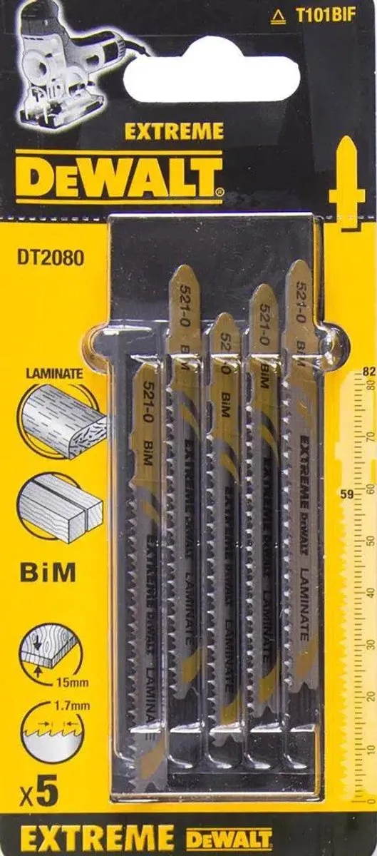 DeWalt DT2080-QZ Decoupeerzaagblad - 5 Stuks - Hout/Laminaat/Aluminium