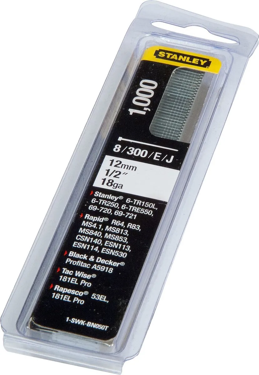 Stanley Nagels Type J 12mm - 1000 Stuks