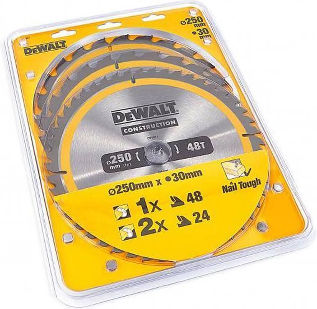 DeWalt DT1963 Cirkelzaagbladen Set 250mm - 3 Stuks
