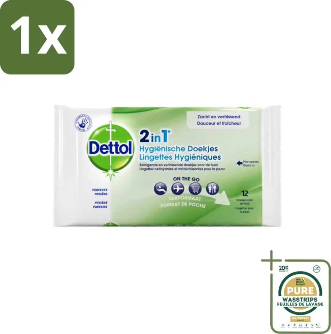 Dettol Reinigingsdoekjes 2-in-1 12 Stuks