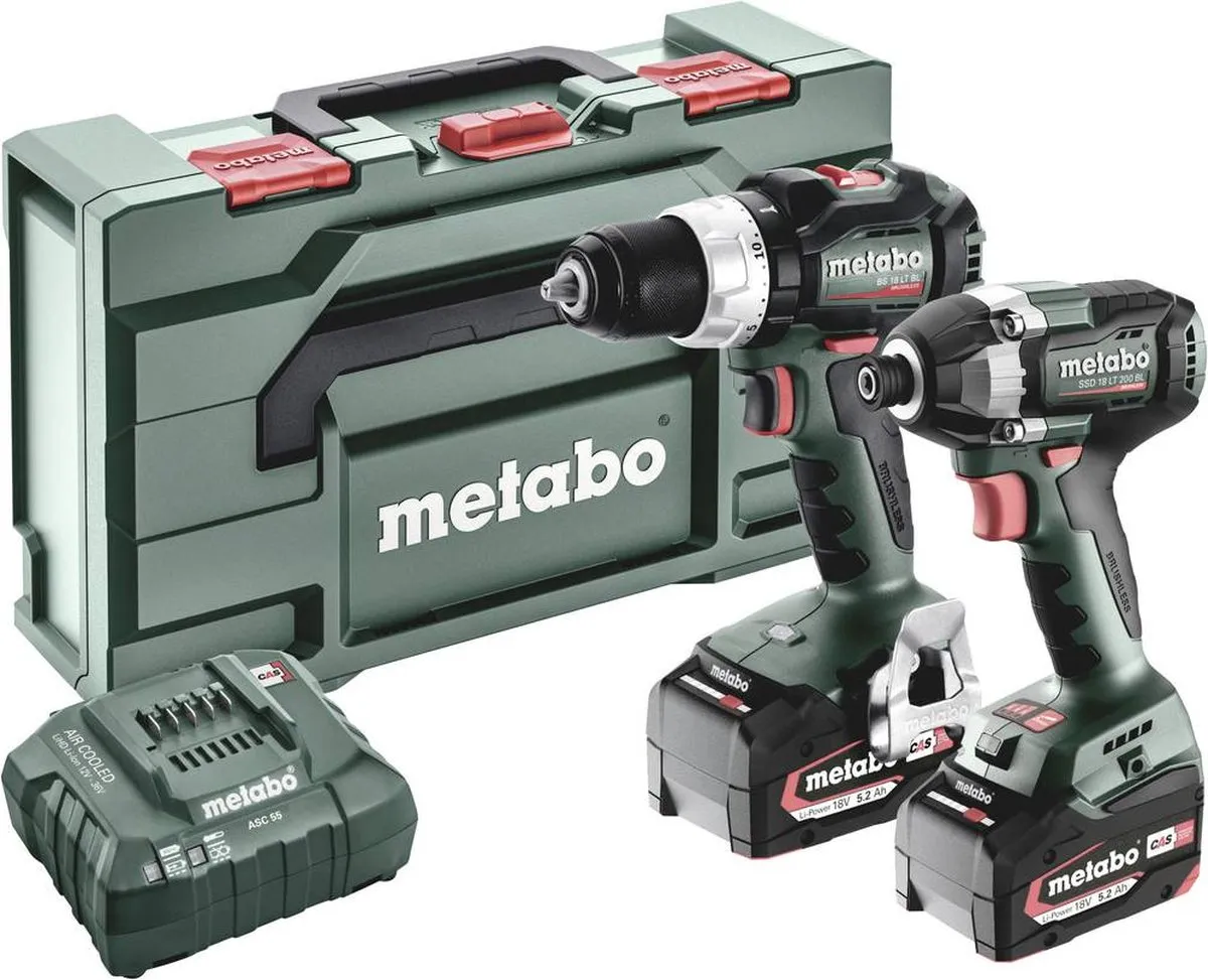 Metabo BSLBL+SSD200LTBL Accu-schroefboormachine 18V 5.2Ah