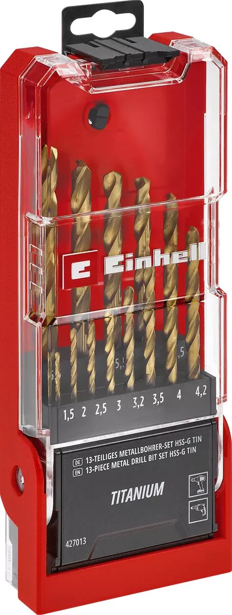 Einhell HSS-G Titanium Metaalboor Set 13-delig - 13 Stuks