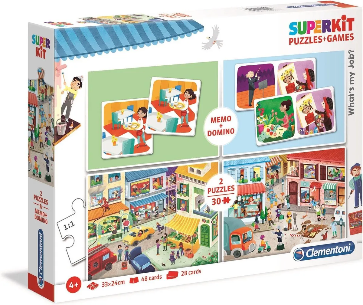 Clementoni What's My Job Superkit - 4-in-1 Puzzel 60 Stuks - Multicolor - afbeelding 3 van 3
