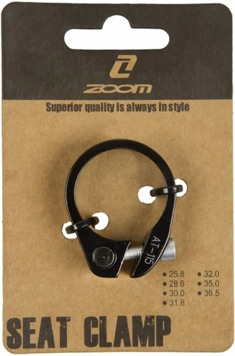 Zoom Zadelpenklem 31,8mm - Zwart