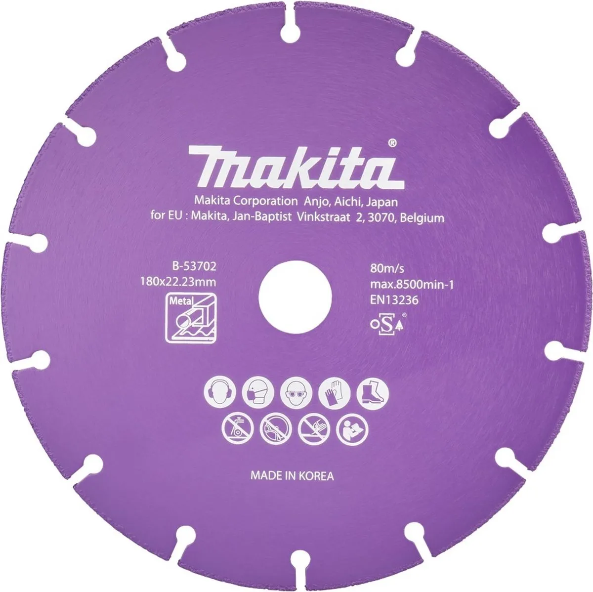 Makita Diamantschijf B-53702 Metaal/Beton 180x22,2mm