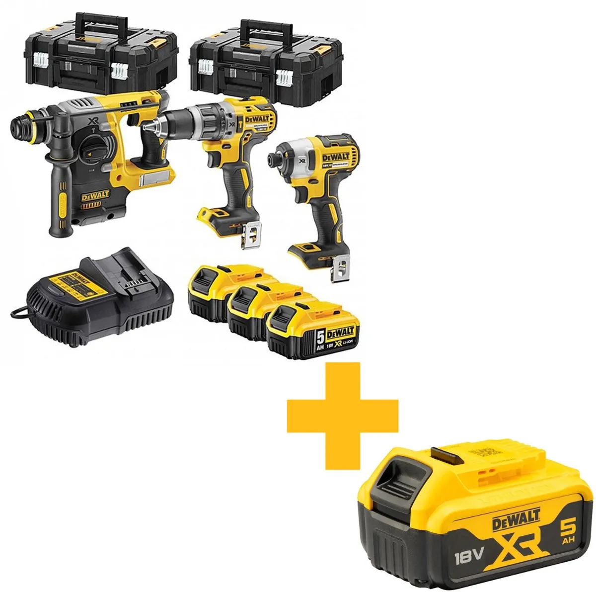 DeWalt DCK368P3T Accu Combiset 18V XR - 3x5.0Ah - TSTAK