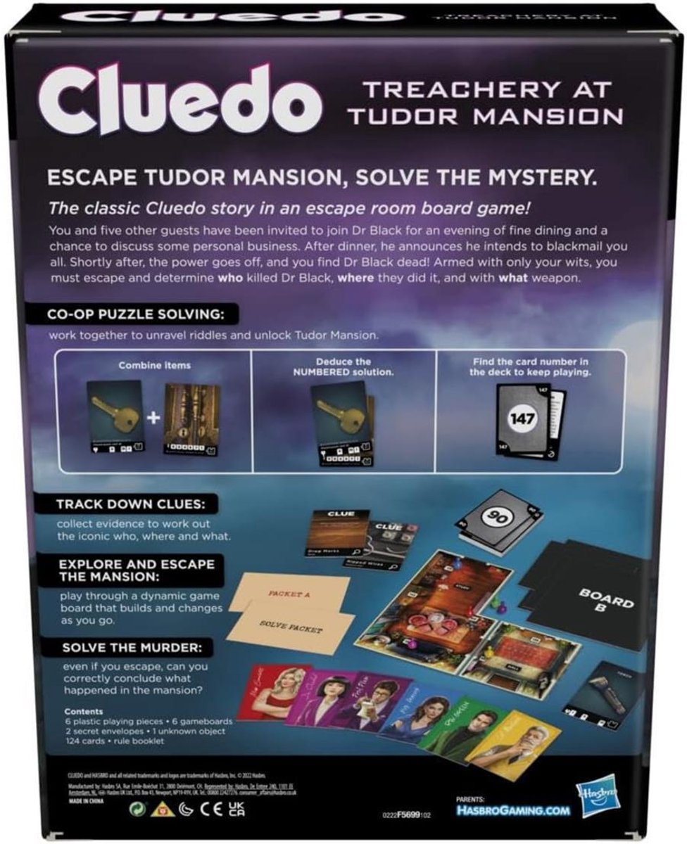 Hasbro spel Cluedo Tudor Mansion 1 tot 6 spelers